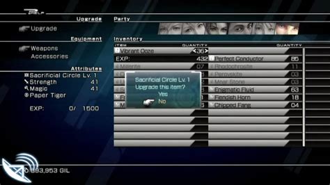 7. Final Fantasy XIII Equipment Upgrade/Treasure Hunter Guide.